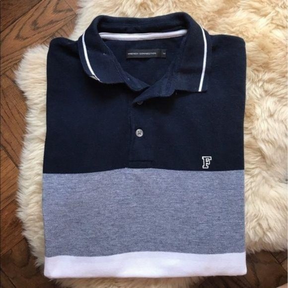 French Connection Polo Men's Color Block Logo - Picture 2 of 6